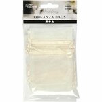 Organza zakjes, afm 7x10 cm, off-white, 10 stuk/ 1 doos