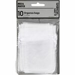Organza zakjes, afm 7x10 cm, wit, 10 stuk/ 1 doos
