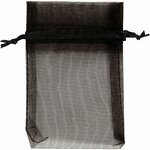 Organza zakjes, afm 7x10 cm, zwart, 10 stuk/ 1 doos