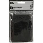 Organza zakjes, afm 7x10 cm, zwart, 10 stuk/ 1 doos