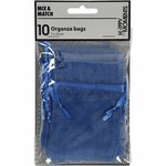 Organza zakjes, afm 7x10 cm, blauw, 10 stuk/ 1 doos