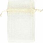 Organza zakjes, afm 7x10 cm, off-white, 10 stuk/ 1 doos