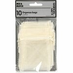 Organza zakjes, afm 7x10 cm, off-white, 10 stuk/ 1 doos