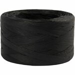 Papier Raffia Garen, B: 7-8 mm, zwart, 100 m/ 1 rol