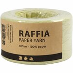 Papier Raffia Garen, B: 7-8 mm, lichtgroen, 100 m/ 1 rol