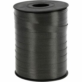 Zwart Cadeaulint &ndash; Glimmend Lint &ndash; Krullint &ndash; 10 Mm &ndash; 250 Meter Per Rol
