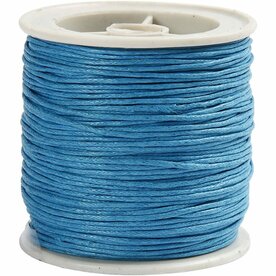 Turquoise Katoenkoord - Waxkoord voor Sieraden Maken - Duurzaam &amp; Flexibel Hobby Touw - Perfect voor Haken, Knopen &amp; DIY Projecten - 1 mm Dikte - 40 m Rol
