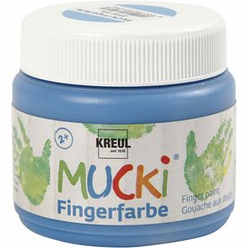 Vingerverf - Blauw - Kreul Mucki - 150ml - Kindvriendelijk - Duurzaam - Waterbasis - Perfect voor Creatieve Activiteiten