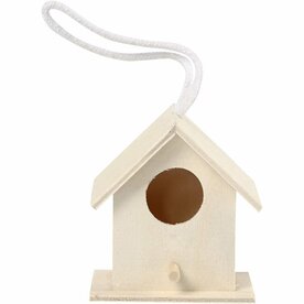 Houten Mini Vogelhuisje &sbquo;&Auml;&igrave; Decoratie &sbquo;&Auml;&igrave; Knutsel Vogelhuis &sbquo;&Auml;&igrave; 6x6 Cm