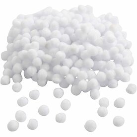 Witte Pom-Poms &ndash; Zachte Ronde Balletjes &ndash; &Oslash; 10 Mm &ndash; 450 Stuks