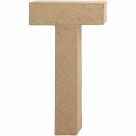 Papier-m&acirc;ch&eacute; letter T &ndash; DIY decoratieletter 20,5 cm