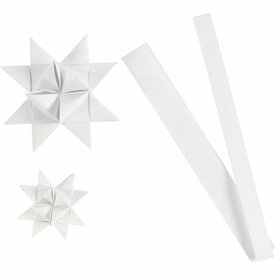 Witte Vlechtstroken - Handgemaakte Papieren Vlechtstroken - DIY Kerststerren en Feestdecoratie - Dubbelzijdig Glanzend Papier voor Creatieve Knutselwerkjes - 32 Stuks
