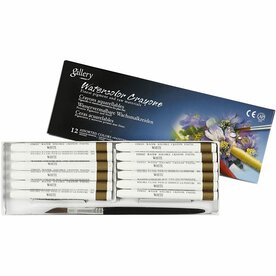 Aquarelkrijt, dikte 8 mm, l: 9,3 cm, wit (301), 12stuks