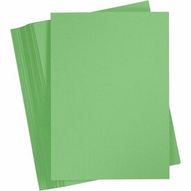 Groen Karton A4 180 Grams | Hobbykarton | Grasgroen Knutselkarton | Groen Papier 21x29,7 cm | 100 Vellen