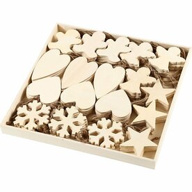 Ornamenten Voor Kerst &ndash; Afm 9&ndash;11 Cm &ndash; Dikte 4 Mm &ndash; Triplex &ndash; 90stuks