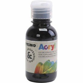 Acrylverf - Zwarte Verf - Luxe Acrylverf Zwart - Acrylaatverf - Acrylic paint - Zwarte Hobbyverf - Knutselen en Verven - Sneldrogende Verf - 125ml