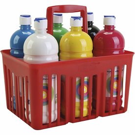 Acrylverf - Standaard Kleuren - Luxe Schoolverf - Acrylaatverf - Acrylic paint - Matte Waterbasis Hobbyverf - Knutselen en Verven - Sneldrogende Verf - 6x1000ml