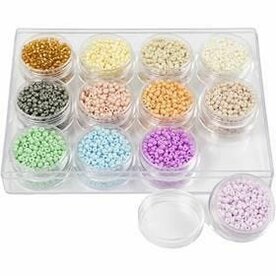 Rocailles (Seed Beads) | Pastelkleuren | Glaskralen | Sieraden maken | 8/0 | &Oslash; 3 mm | Gat 0,6-1,0 mm | 12x17 gr | 1 doos