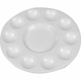 Palet - Wit Ronde Paletten - DIY Hobby Palet Voor Creatieve Kunstprojecten - Diameter 17 cm - Set van 10 stuks - Verfmengpalet - Kunstschildersbenodigdheden - Kunstaccessoires