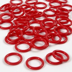 Plastic Ringen Rood &ndash; Kunststof Ringen &ndash; Hobby Ringen &ndash; DIY Ringen &ndash; 15 Mm &ndash; 50 Stuks