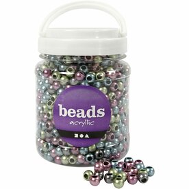 Kralen | Hobby kralen | Pony kralen rond | Assorti metallic kleuren | Kralen voor sieraden maken | 700 ml | 380 gr | ca. 1000 stuks