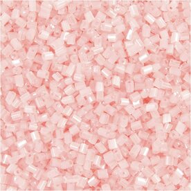 Rocailles 2-Cut Glaskralen - Transparant Roze - Luxe Langwerpige Kralen Voor Sieraden, DIY &amp; Knutselprojecten - 1,7 mm - 15/0 - Gat 0,5 mm - 500 gr - 1 Zak