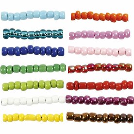 Rocailles (Seed Beads) | Diverse kleuren | Glaskralen | Sieraden maken | 8/0 | &Oslash; 3 mm | Gat 0,6-1,0 mm | 14x25 gr | 1 doos