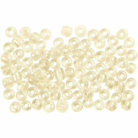Rocailles, afm 8/0 , d: 3 mm, ivoor, 500gr, gatgrootte 0,6-1,0 mm