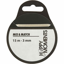 Satijnlint &ndash; Off-White &ndash; 3 Mm &ndash; 15 M