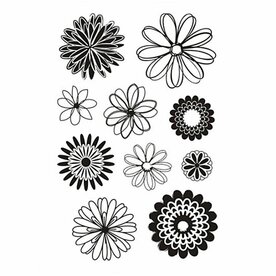 Silicone stempels bloemen &ndash; Clear stamps 11x15,5 cm