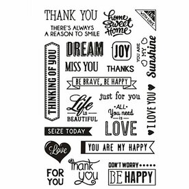 Silicone stempels Engelse teksten &ndash; Clear stamps 11x15,5 cm
