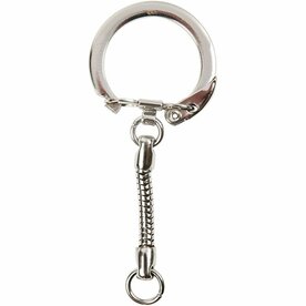 Sleutelhanger Met Ketting &ndash; L: 6 Cm &ndash; D: 2,3 Cm &ndash; 5stuks