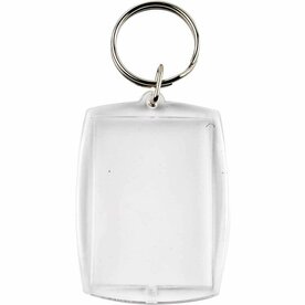 Sleutelhanger Transparant Acryl - DIY Fotohanger &amp; Tekenhanger - Knutselbare Sleutelhanger Voor Foto&rsquo;s, Quotes &amp; Decoratie - Creatieve Accessoire - 40x50 mm - 25 Stuks