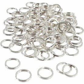 Splitringen Verzilverd &ndash; DIY Sieradenringen &ndash; 15 Mm &ndash; 100 Stuks