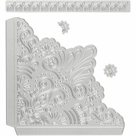 Stans- en embossing mallen, decoratieve hoeken, afm 14,5x1,5 cm, 1 stuk