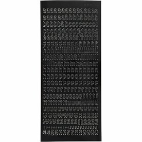 Stickers - ABC Letters - Zwart - - 300x - 1 Vel