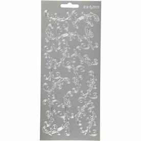 Swirl Stickers Zilver - Elegante Stickervellen - 10x23 cm