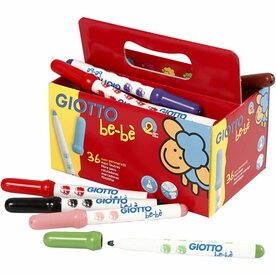 Kleurstiften | Kinder Viltstiften | Diverse Kleuren | Be-B&egrave; | Dikke Punt 3mm | 36 stuks