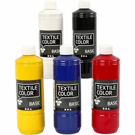 Textielverf Primair Kleuren - Set van 5x 500ml Kledingverf