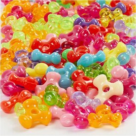 Tri-kralen mix, 65 gr, d 10 mm, gatgrootte 2 mm, 125 ml