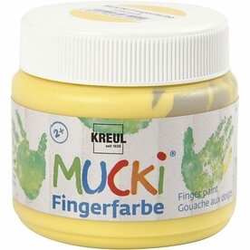 Vingerverf - Geel - Kreul Mucki - 150ml - Kindvriendelijk - Duurzaam - Waterbasis - Perfect voor Creatieve Activiteiten