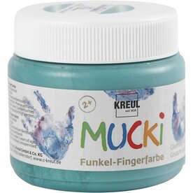 Vingerverf - Groen Metallic - Kreul Mucki - 150ml - Kindvriendelijk - Duurzaam - Waterbasis - Perfect voor Creatieve Activiteiten