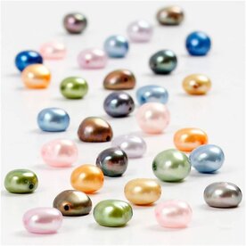 Zoetwater Parels - Luxe Kralen Voor Sieraden - 100% Natuurlijke Zoetwaterparels - Lengte: 40 cm - Diameter: 5-6 mm - Gatgrootte: 0,5 mm - 1 Snaar