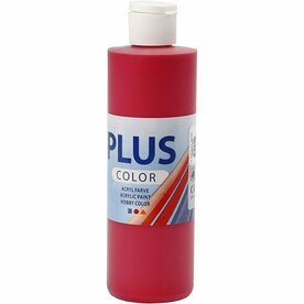 Acrylverf - Rode Verf - Acrylaatverf - Acrylic paint - Hobbyverf - Sneldrogende Verf - Dekkende Verf - Waterbasis Verf - Hoogwaardige Decoratie Verf - Berry Red - Plus Color Verf - 250ml
