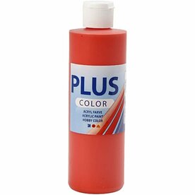 Acrylverf - Rode Verf - Acrylaatverf - Acrylpaint - Hobbyverf - Sneldrogende Verf - Dekkende Verf - Waterbasis Verf - Hoogwaardige Decoratie Verf - Brilliant Red - Plus Color Verf - 250ml