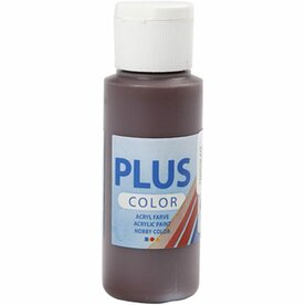 Acrylverf - Bruine Verf - Acrylaatverf - Acrylic paint - Hobbyverf - Sneldrogende Verf - Dekkende Verf - Waterbasis Verf - Hoogwaardige Decoratie Verf - Chocolade Bruin - Plus Color Verf - 60ml