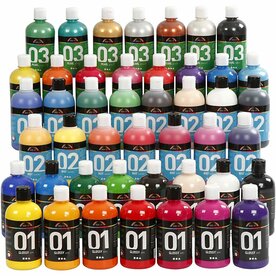 Acrylverf Diverse Kleuren | Hobbyverf | Acrylic Verf Set | 500 ml | 45 stuks