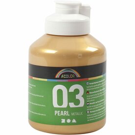 Metallic verf goud | Acrylverf metallic | Goudkleurige shimmer hobbyverf | Glanzend | 500 ml | 1 fles