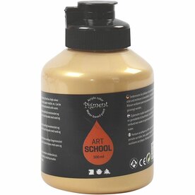 Acrylverf Goud goud (Pigment Art School) | Hobbyverf | Gouden acrylic verf | Dekkend | 500 ml | 1 stuk