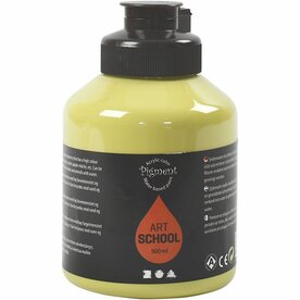 Acrylverf Kiwi groen (Pigment Art School) | Hobbyverf | Groene acrylic verf | Dekkend | 500 ml | 1 stuk
